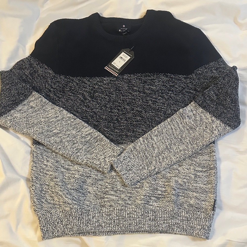 Ben Sherman Men's Navy and Gray Crewneck Sweater